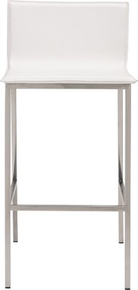 White Leatherette Bar Stool - Marina-3