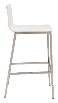 White Leatherette Bar Stool - Marina-4