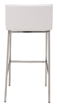 White Leatherette Bar Stool - Marina-5