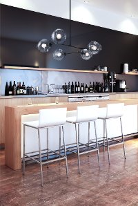 White Leatherette Bar Stool - Marina-6