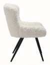 Sherpa Faux Fur Ivory Dining Room Chair - Coco C-2