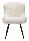 Sherpa Faux Fur Ivory Dining Room Chair - Coco C-3