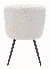 Sherpa Faux Fur Ivory Dining Room Chair - Coco C-4