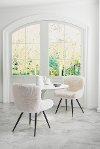 Sherpa Faux Fur Ivory Dining Room Chair - Coco C-5