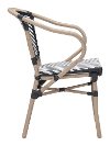 Set of 2 Black and White Outdoor Patio Dining Chairs - Paris-4