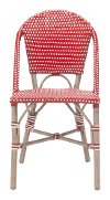 Set of 2 Red and White Outdoor Patio Chairs - Paris