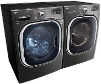 KIT LG Front Load Washer and Dryer Set - Black Stainless Steel Electric-2