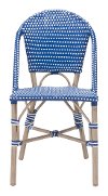 Set of 2 Blue and White Outdoor Patio Chairs - Paris