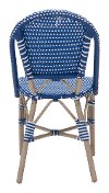 Set of 2 Blue and White Outdoor Patio Chairs - Paris-4