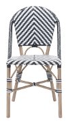 Set of 2 Black and White Outdoor Patio Chairs - Paris
