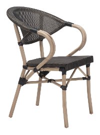 Set of 2 Dark Brown Outdoor Patio Chairs - Mareseilles