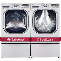 KIT LG Front Load Washer and Dryer Laundry Set - White Gas-2