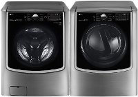 KIT LG Mega Capacity Front Load Washer and Dryer Set - Graphite Steel Electric