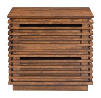 Ultra-Modern Brown Two-Drawer Nightstand - Linea-2