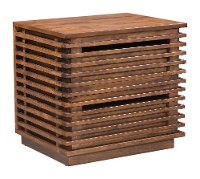 Ultra-Modern Brown Two-Drawer Nightstand - Linea-3