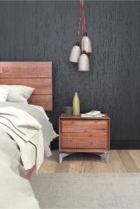 Modern Chestnut Brown Two-Drawer Nightstand - Perth