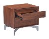 Modern Chestnut Brown Two-Drawer Nightstand - Perth-6