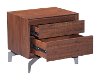 Modern Chestnut Brown Two-Drawer Nightstand - Perth-8