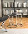 Stainless Steel and Black Nesting Coffee Table Set - Rem