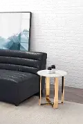 Modern Marble and Gold End Table - Atlas