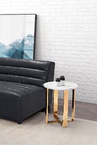 Modern Marble and Gold End Table - Atlas
