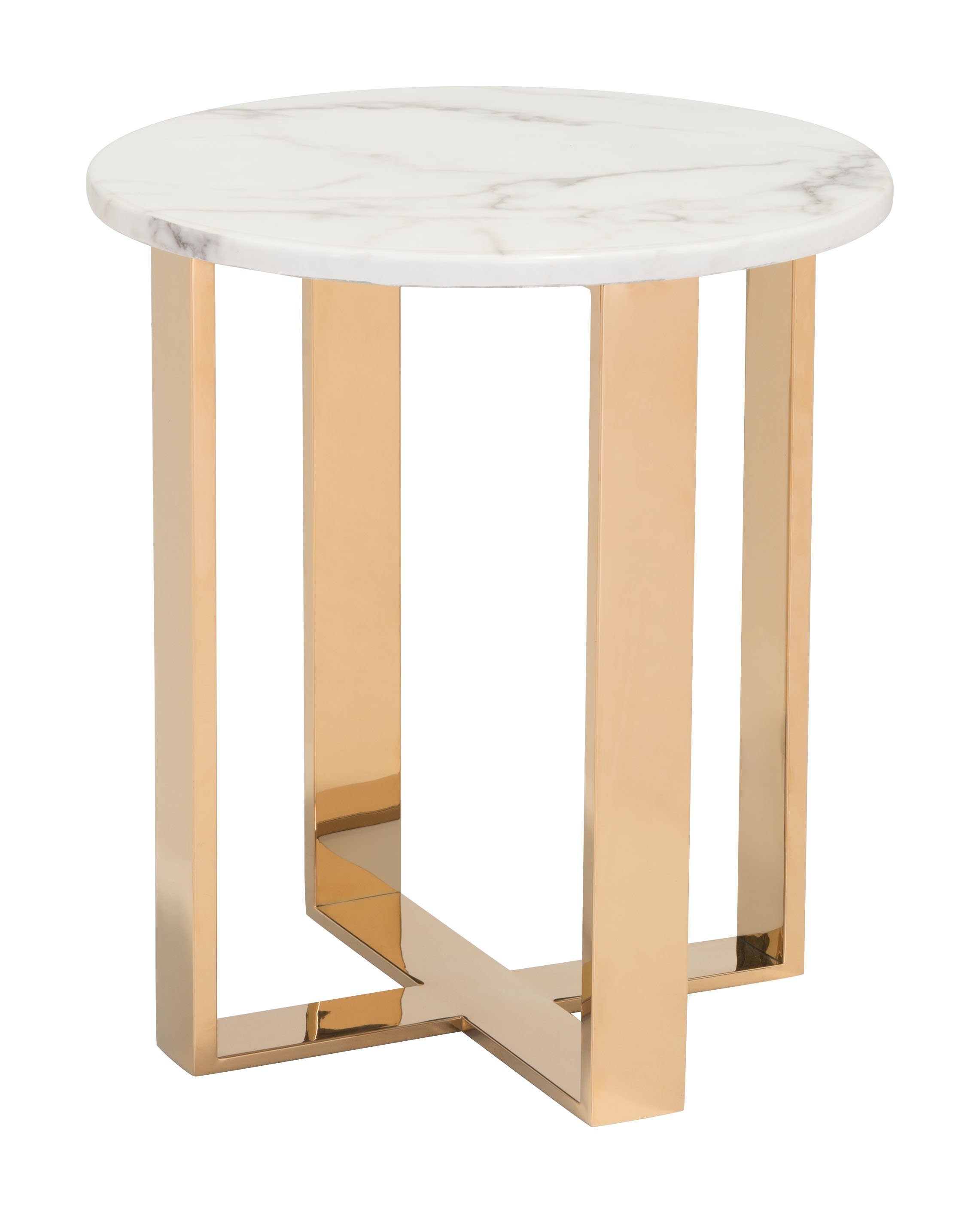 Modern Marble and Gold End Table - Atlas-2