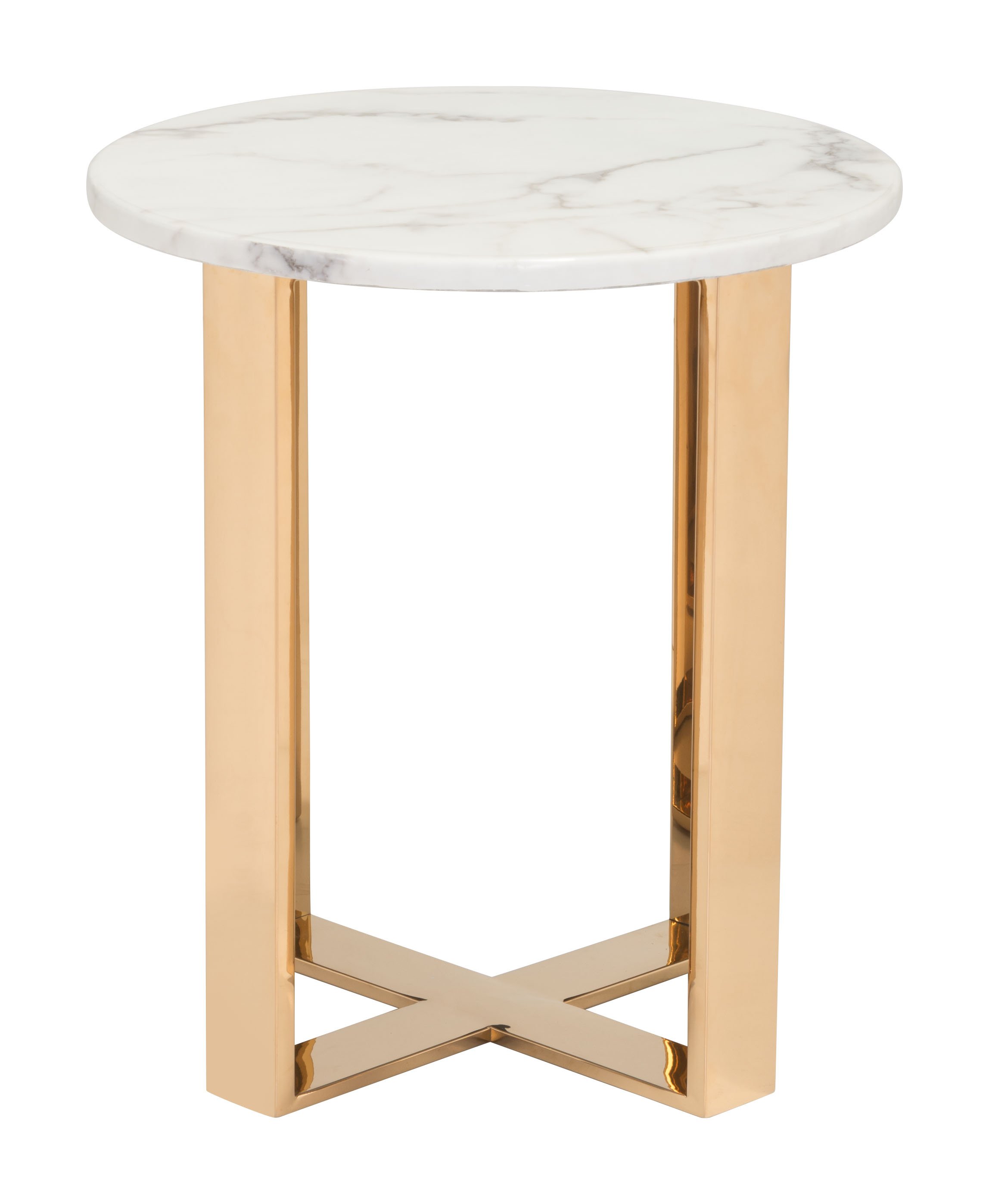 Modern Marble and Gold End Table - Atlas-4