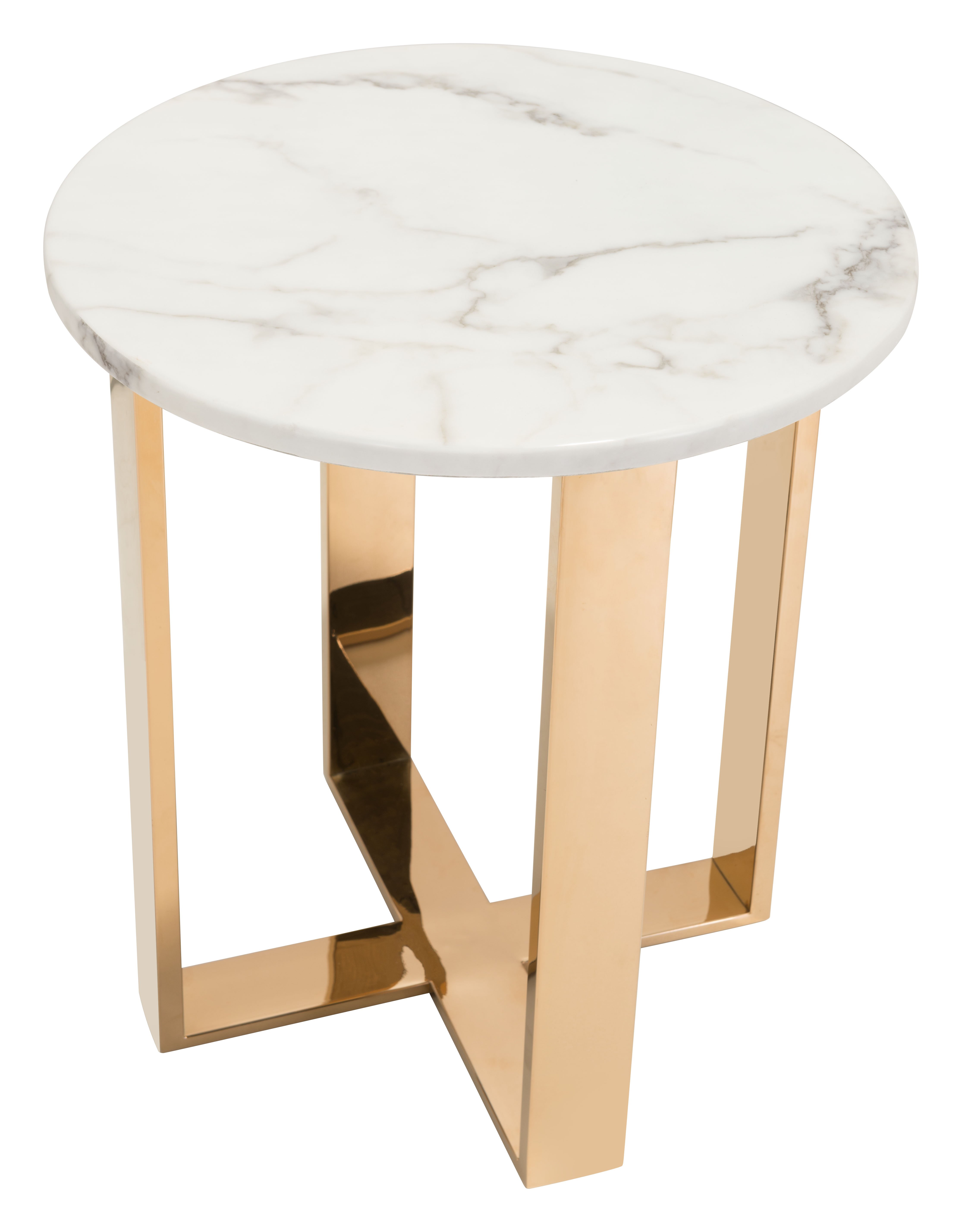 Modern Marble and Gold End Table - Atlas-5
