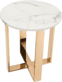 Modern Marble and Gold End Table - Atlas-5
