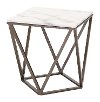 Contemporary Geometric Stone and Brass End Table - Tintern-3