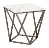 Contemporary Geometric Stone and Brass End Table - Tintern-7