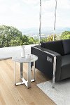 Modern Marble and Stainless Steel End Table - Atlas