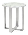 Modern Marble and Stainless Steel End Table - Atlas-2