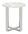 Modern Marble and Stainless Steel End Table - Atlas-4