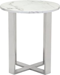 Modern Marble and Stainless Steel End Table - Atlas-4