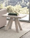 Architectural Washed Brown Wood End Table - Beaumont
