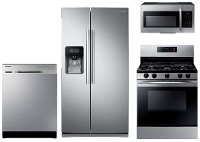 KIT Samsung 4 Piece Kitchen Appliance Package with Gas Range 5.8 cu. ft. - Stainless Steel