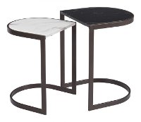 Modern Black and White Nesting End Tables - Stanton