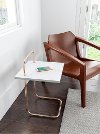 Gold and Gray End Table with Wireless Charging - Essex