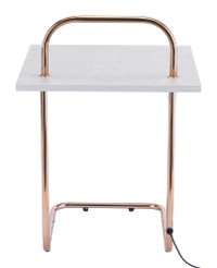 Gold and Gray End Table with Wireless Charging - Essex-4