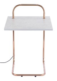 Gold and Gray End Table with Wireless Charging - Essex-7