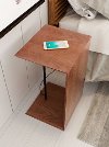 Contemporary Wooden End Table with Wireless Charging - Chester