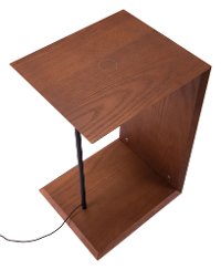 Contemporary Wooden End Table with Wireless Charging - Chester-8