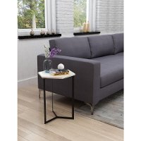 Hexagonal Black and White End Table - Como