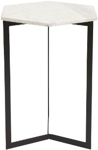 Hexagonal Black and White End Table - Como-2