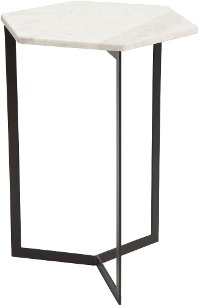 Hexagonal Black and White End Table - Como-3