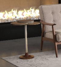 Antique Geometric Brass End Table - Dundee