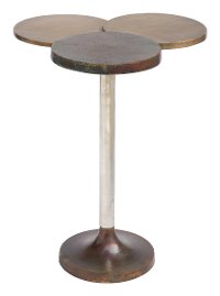 Antique Geometric Brass End Table - Dundee-3