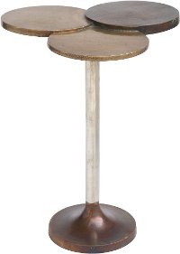 Antique Geometric Brass End Table - Dundee-4