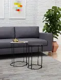 Contrasting Complementary Black and White End Tables - Brighton